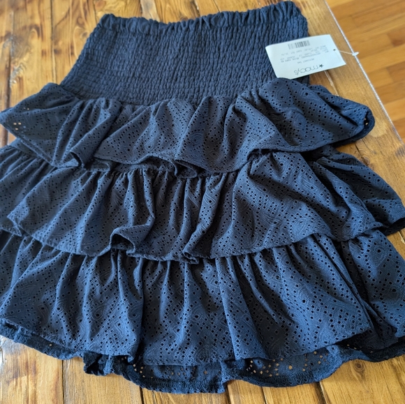 Michael Kors Dresses & Skirts - NWT Michael Kors Black Eyelet Ruffle Mini Skirt
